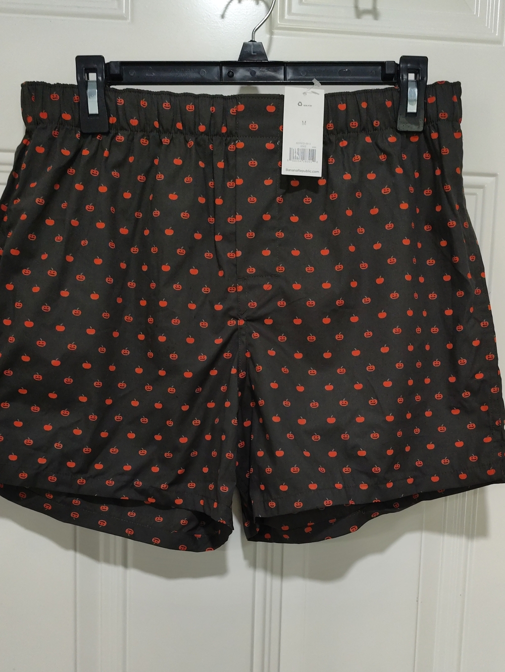 Banana Republic Black Boxers with Orange Jack-O'-Lanterns